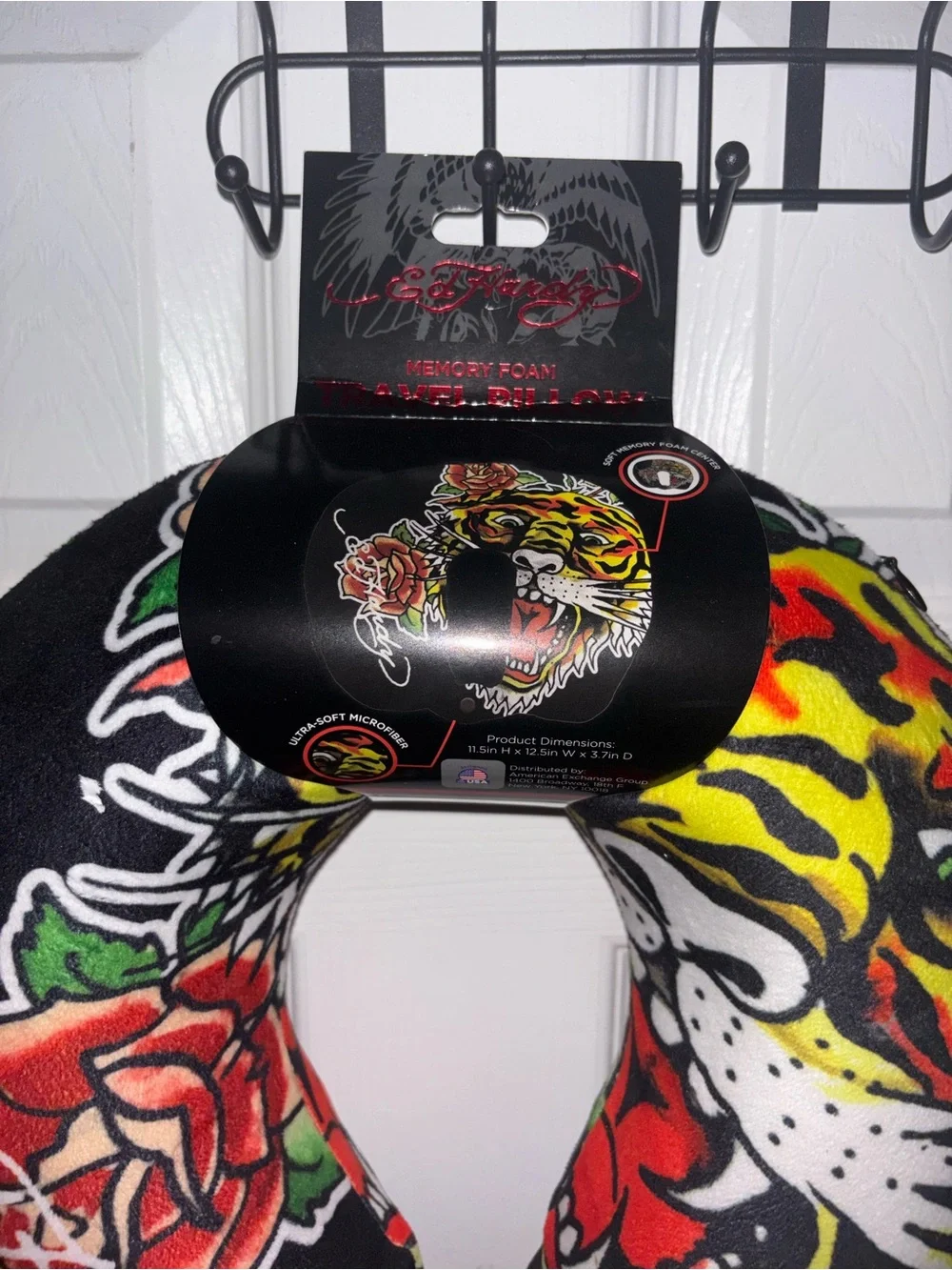 Tiger & Rose Travel Neck Pillow - Black, Yellow, Red NWT